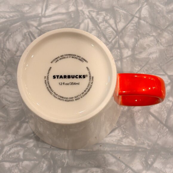 Starbucks 2013 You & and Me Ceramic Mug 12 oz White Red Collectible - Picture 3 of 8